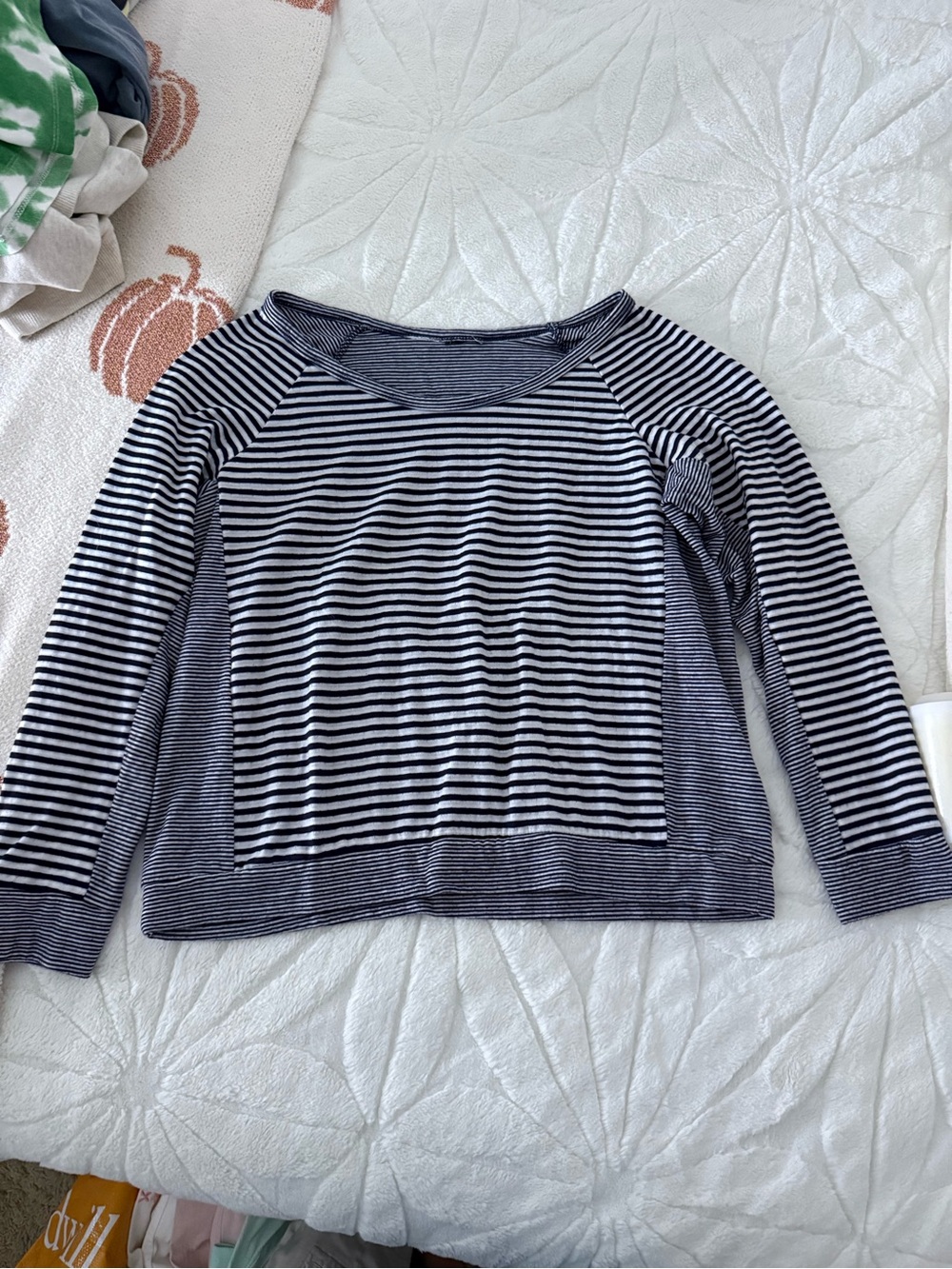 Striped Navy and White Women’s Sweater